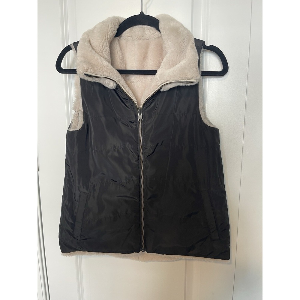 Dylan Los Angeles Reversible Vest Faux Fur and Black Polyester Size XS